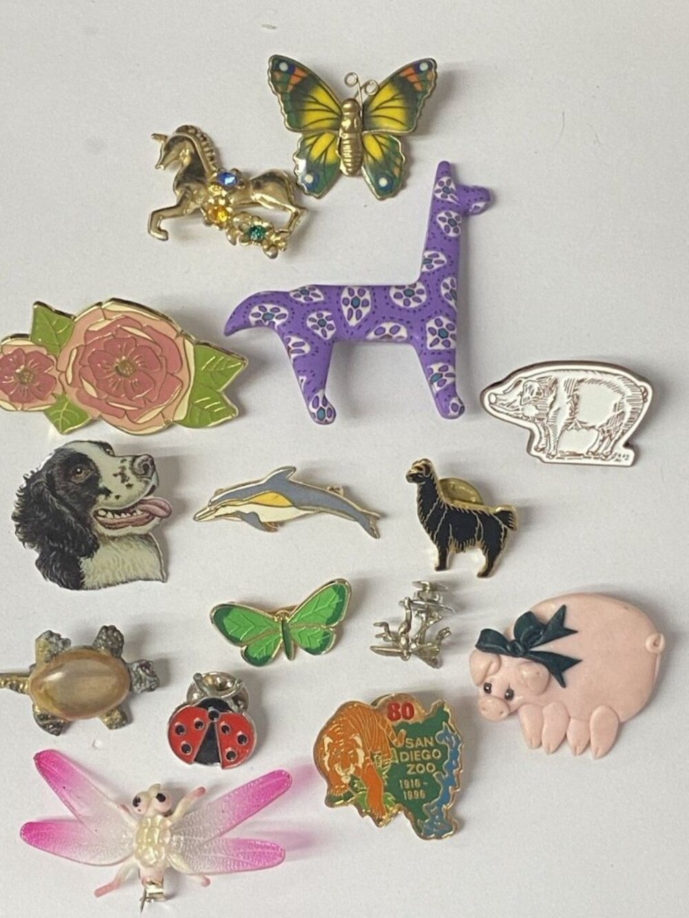 Lot 15 Dog Dragonfly Pig Llama Tiger Mosquito Ladybug Butterfly Unicorn - Picture 1 of 14